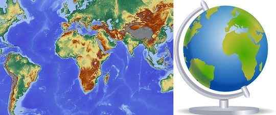 Différence entre la carte et le globe