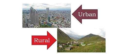 Diferencia entre urbano y rural