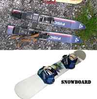 Perbedaan antara ski dan snowboarding