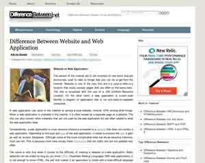 Différence entre le site Web et l'application Web